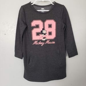 Old Navy Collectabilities Disney Toddler Girl 4T Charcoal Grey Mickey Tunic Top